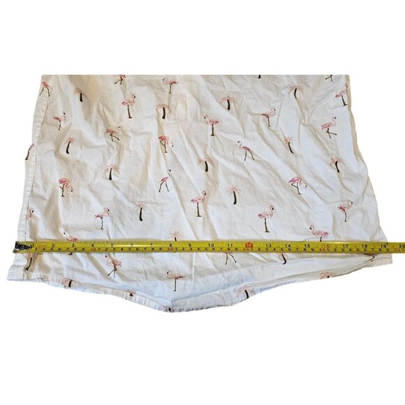 Free Planet Mens Button-Up Shirt Size Small Flamingo Palm Tree Print White Pink - Picture 7 of 12